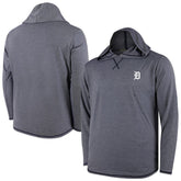 Detroit Tigers Butter Stripe Tri-Blend Long Sleeve Hoodie T-Shirt - Navy
