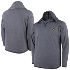 Milwaukee Brewers Butter Stripe Tri-Blend Long Sleeve Hoodie T-Shirt - Navy