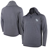 Tampa Bay Rays Butter Stripe Tri-Blend Long Sleeve Hoodie T-Shirt - Navy