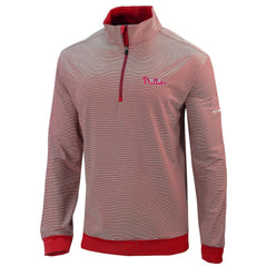 Philadelphia Phillies Omni-Wick Even Lie Quarter-Zip Pullover Top - Red | Columbia