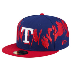 Texas Rangers Retro Pattern 59FIFTY Fitted Hat - Royal/Red | New Era