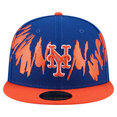 New York Mets Retro Pattern 59FIFTY Fitted Hat - Royal/Orange | New Era