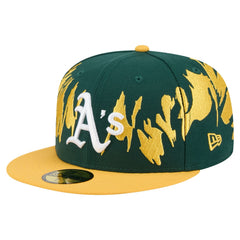 Athletics Retro Pattern 59FIFTY Fitted Hat - Green/Gold | New Era