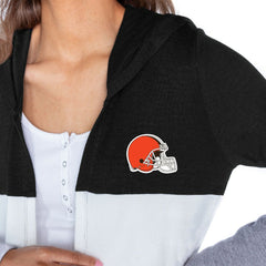 NFL Cleveland Browns Gameday Couture Women's Tri-Blend Color Block Lightweight Cardigan Hoodie