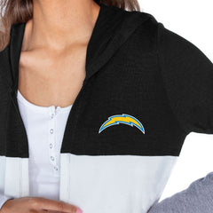 NFL Los Angeles Chargers Gameday Couture Women's Tri-Blend Color Block Lightweight Cardigan Hoodie