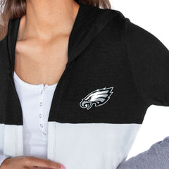 NFL Philadelphia Eagles Gameday Couture Women's Tri-Blend Color Block Lightweight Cardigan Hoodie