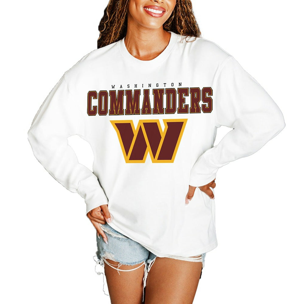 NFL Washington Commanders Gameday Couture Women's Big Goals Oversized Long Sleeve T-Shirt