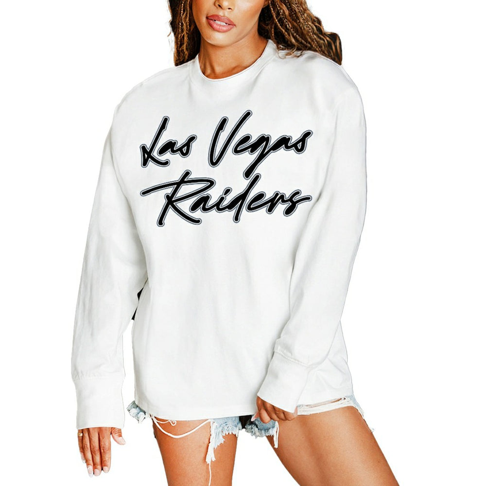 NFL Las Vegas Raiders Gameday Couture Women's Classic Comeback Oversized Long Sleeve T-Shirt