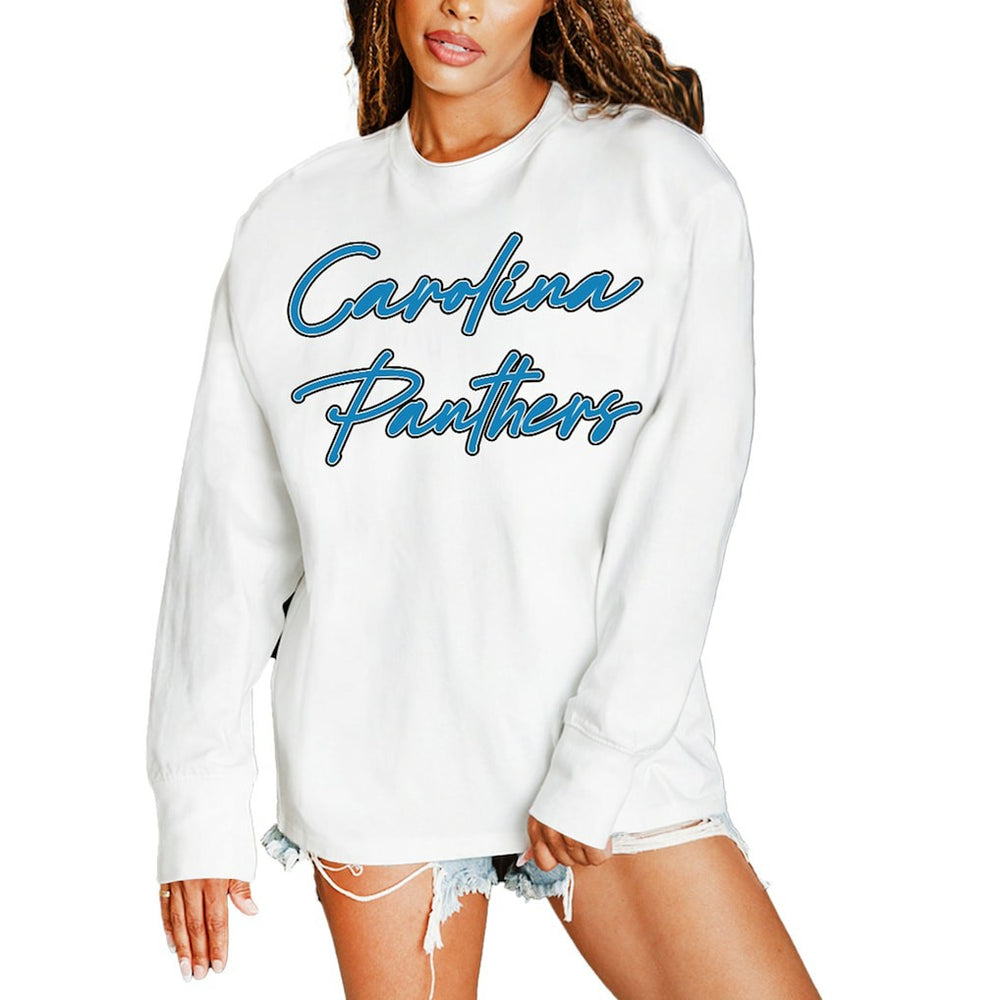 NFL Carolina Panthers Gameday Couture Women's Classic Comeback Oversized Long Sleeve T-Shirt