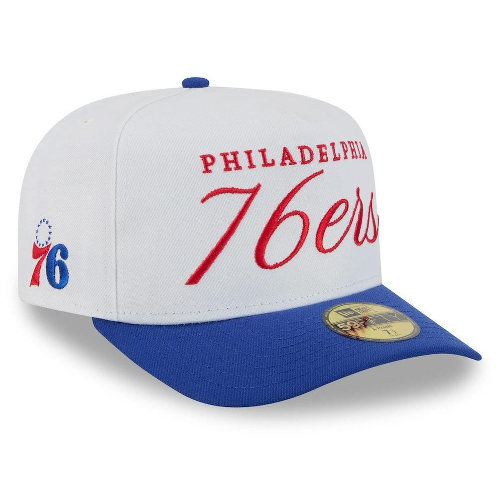 Philadelphia 76ers 2025 NBA Draft A-Frame 59FIFTY Fitted Hat - White/Royal | New Era shop