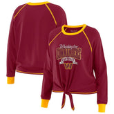 NFL Washington Commanders WEAR by Erin Andrews Women's Plus Size Tie-Front Long Sleeve Top