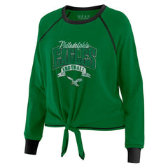 NFL Philadelphia Eagles WEAR by Erin Andrews Women's Plus Size Tie-Front Long Sleeve Top
