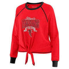 NFL Atlanta Falcons WEAR by Erin Andrews Women's Plus Size Tie-Front Long Sleeve Top