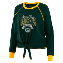 NFL Green Bay Packers WEAR by Erin Andrews Women's Plus Size Tie-Front Long Sleeve Top