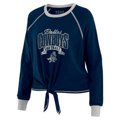 NFL Dallas Cowboys WEAR by Erin Andrews Women's Plus Size Tie-Front Long Sleeve Top