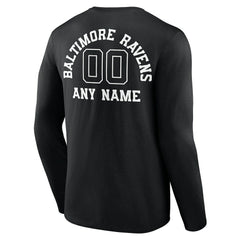 NFL Baltimore Ravens Personalized Name & Number Monochrome Long Sleeve T-Shirt