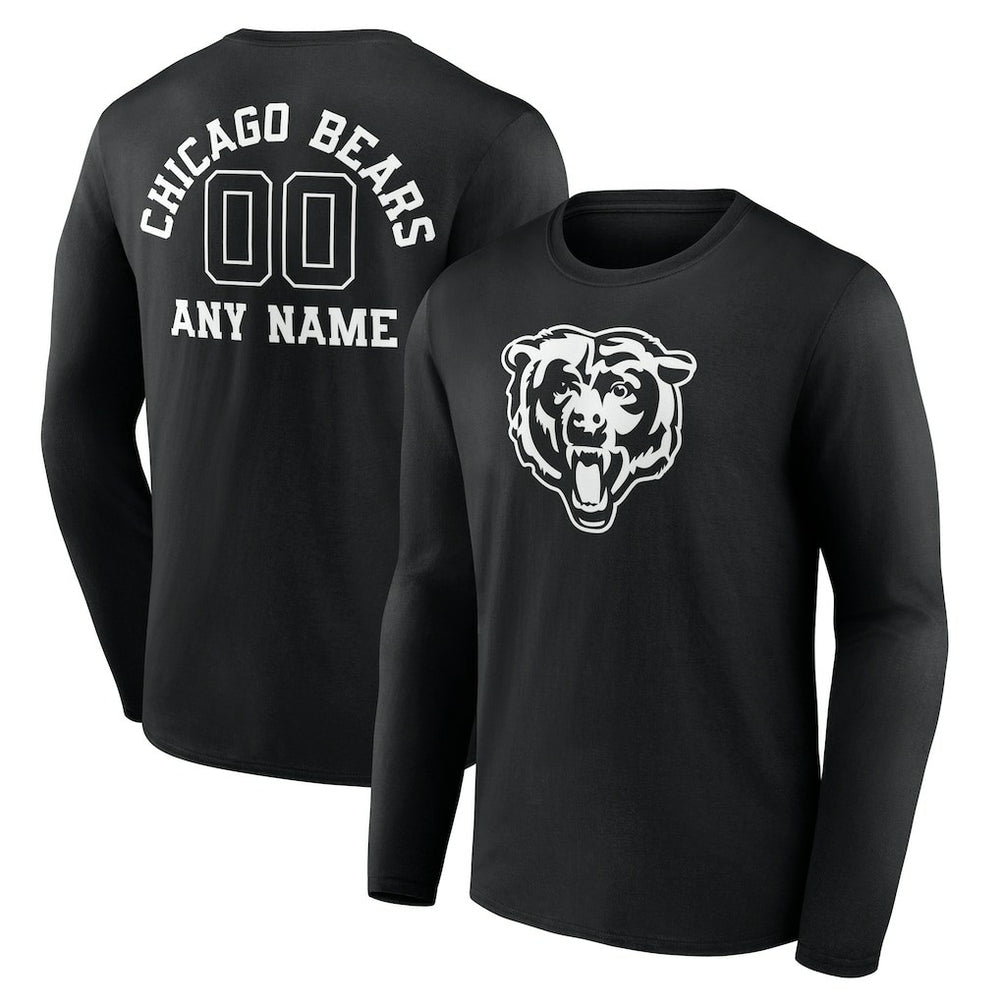 NFL Chicago Bears Personalized Name & Number Monochrome Long Sleeve T-Shirt
