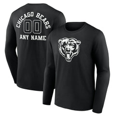 NFL Chicago Bears Personalized Name & Number Monochrome Long Sleeve T-Shirt