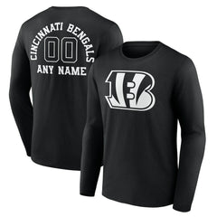 NFL Cincinnati Bengals Personalized Name & Number Monochrome Long Sleeve T-Shirt