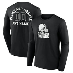 NFL Cleveland Browns Personalized Name & Number Monochrome Long Sleeve T-Shirt