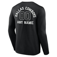 NFL Dallas Cowboys Personalized Name & Number Monochrome Long Sleeve T-Shirt