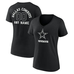 NFL Dallas Cowboys Women's Personalized Name & Number Monochrome V-Neck T-Shirt