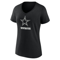 NFL Dallas Cowboys Women's Personalized Name & Number Monochrome V-Neck T-Shirt