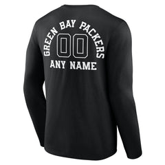 NFL Green Bay Packers Personalized Name & Number Monochrome Long Sleeve T-Shirt