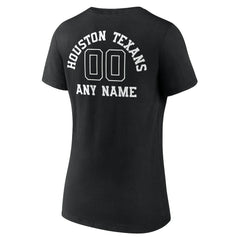 NFL Houston Texans Women's Personalized Name & Number Monochrome V-Neck T-Shirt