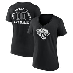 NFL Jacksonville Jaguars Women's Personalized Name & Number Monochrome V-Neck T-Shirt