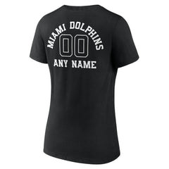 NFL Miami Dolphins Women's Personalized Name & Number Monochrome V-Neck T-Shirt