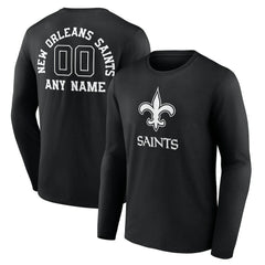 NFL New Orleans Saints Personalized Name & Number Monochrome Long Sleeve T-Shirt