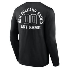NFL New Orleans Saints Personalized Name & Number Monochrome Long Sleeve T-Shirt