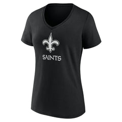 NFL New Orleans Saints Women's Personalized Name & Number Monochrome V-Neck T-Shirt
