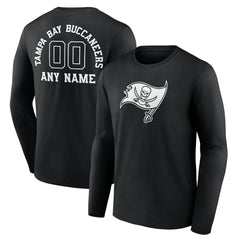 NFL Tampa Bay Buccaneers Personalized Name & Number Monochrome Long Sleeve T-Shirt