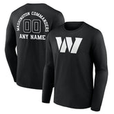 NFL Washington Commanders Personalized Name & Number Monochrome Long Sleeve T-Shirt