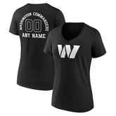 NFL Washington Commanders Women's Personalized Name & Number Monochrome V-Neck T-Shirt