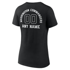 NFL Washington Commanders Women's Personalized Name & Number Monochrome V-Neck T-Shirt