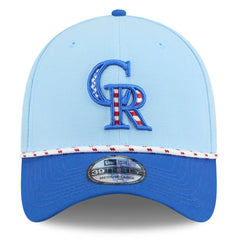 Colorado Rockies 2025 Fourth of July 39THIRTY Flex Hat - Light Blue/Blue | New Era