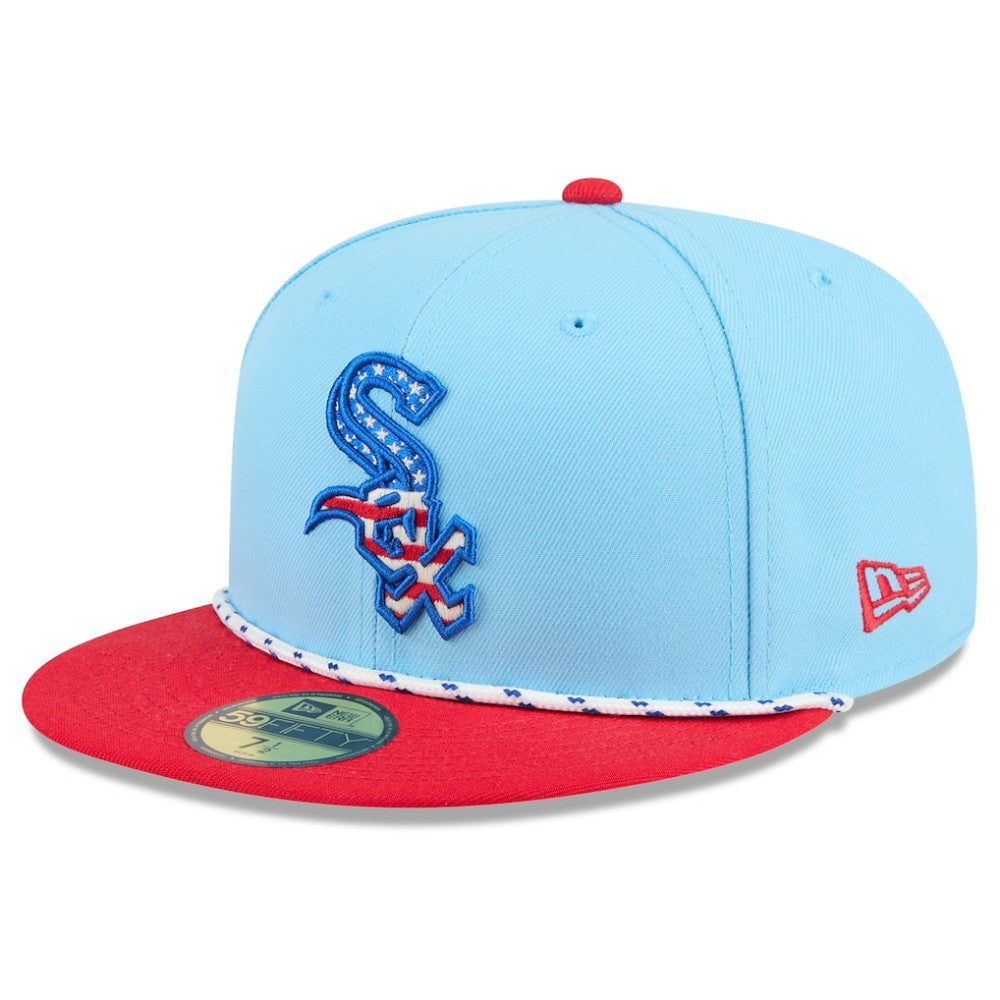 Chicago White Sox 2025 Fourth of July 59FIFTY Fitted Hat - Light Blue/Red | New Era