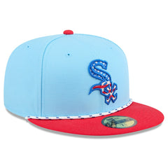 Chicago White Sox 2025 Fourth of July 59FIFTY Fitted Hat - Light Blue/Red | New Era