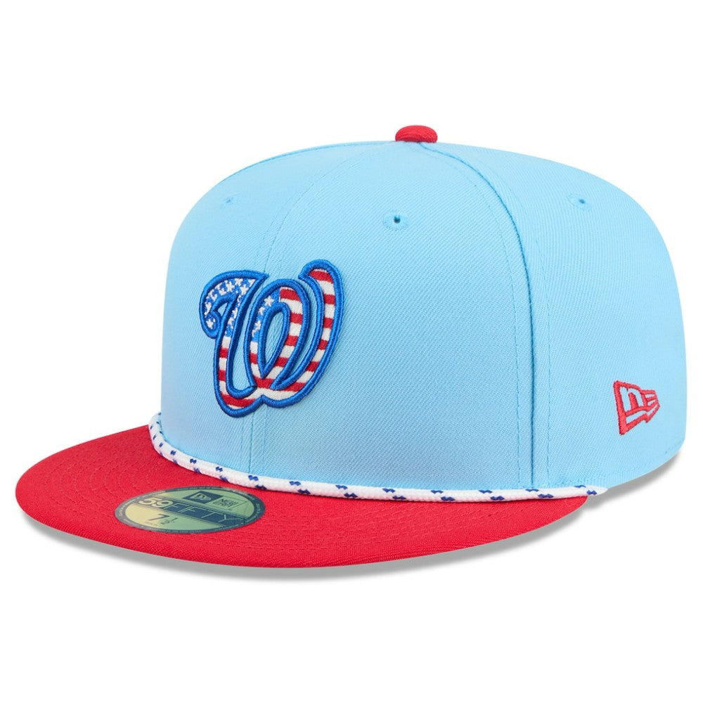 Washington Nationals 2025 Fourth of July 59FIFTY Fitted Hat - Light Blue/Red | New Era