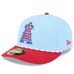 Los Angeles Angels 2025 Fourth of July Low Profile 59FIFTY Fitted Hat - Light Blue/Red | New Era