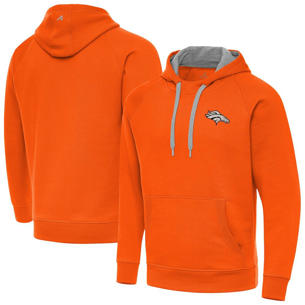 NFL Denver Broncos Antigua Brushed Carbon Victory Pullover Hoodie