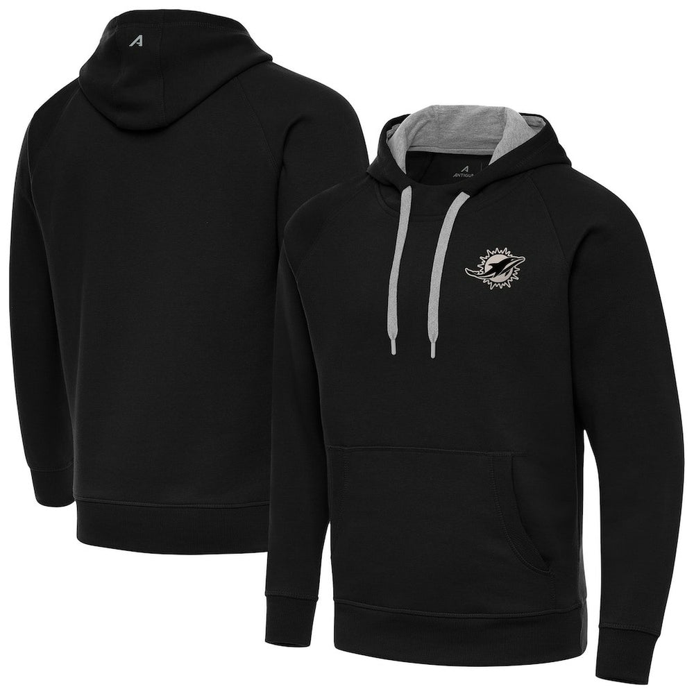 NFL Miami Dolphins Antigua Brushed Carbon Victory Pullover Hoodie