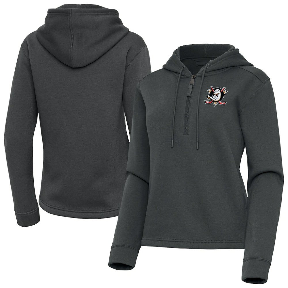 Anaheim Ducks Antigua Women's Contemporary Quarter-Zip Hoodie