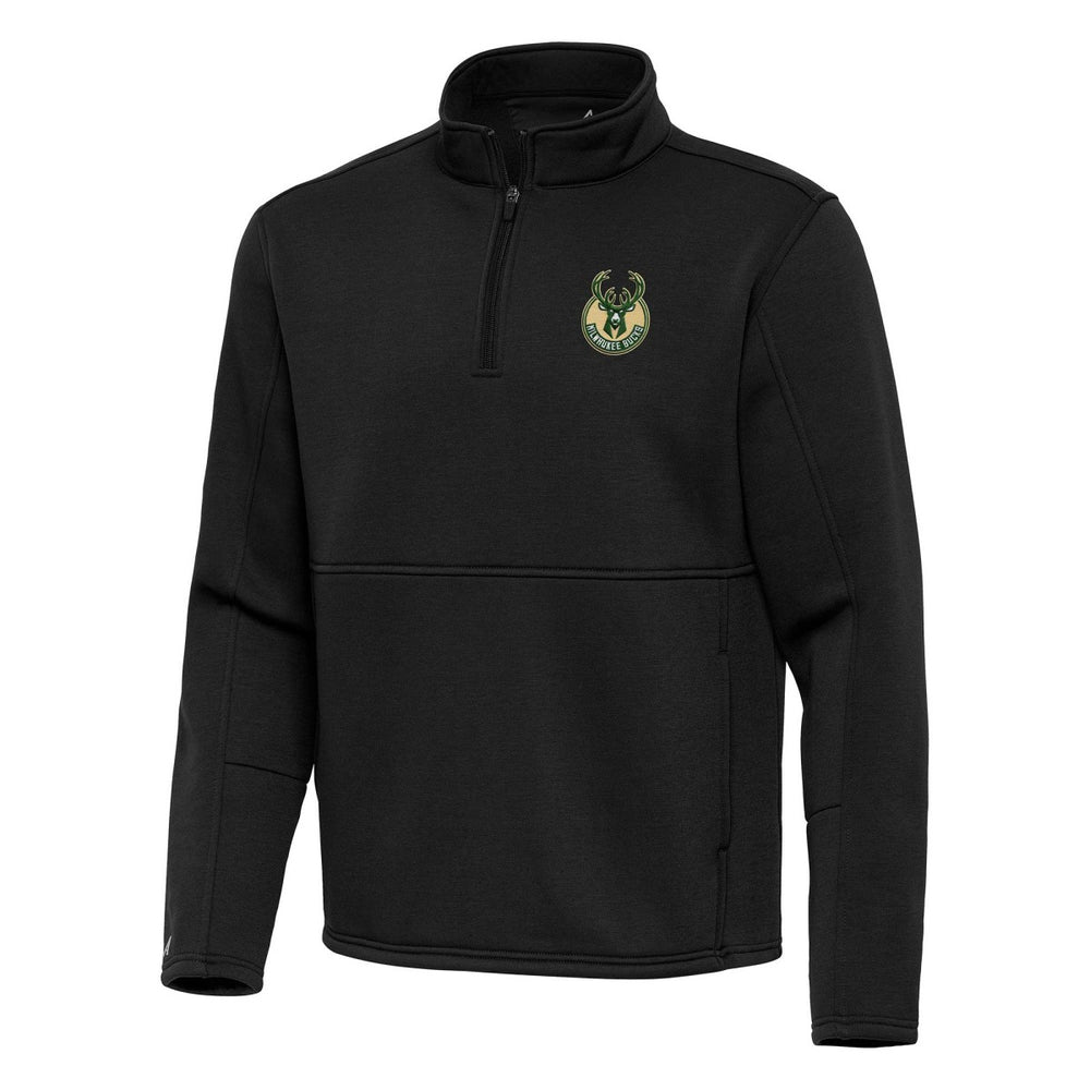 Milwaukee Bucks Antigua Twist Quarter-Zip Pullover Top - Black sale