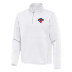 New York Knicks Antigua Twist Quarter-Zip Pullover Top - White for sale