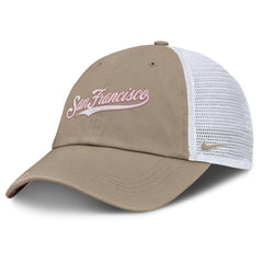 San Francisco Giants Unisex Mother's Day Club Trucker Adjustable Hat - Khaki/White | Nike