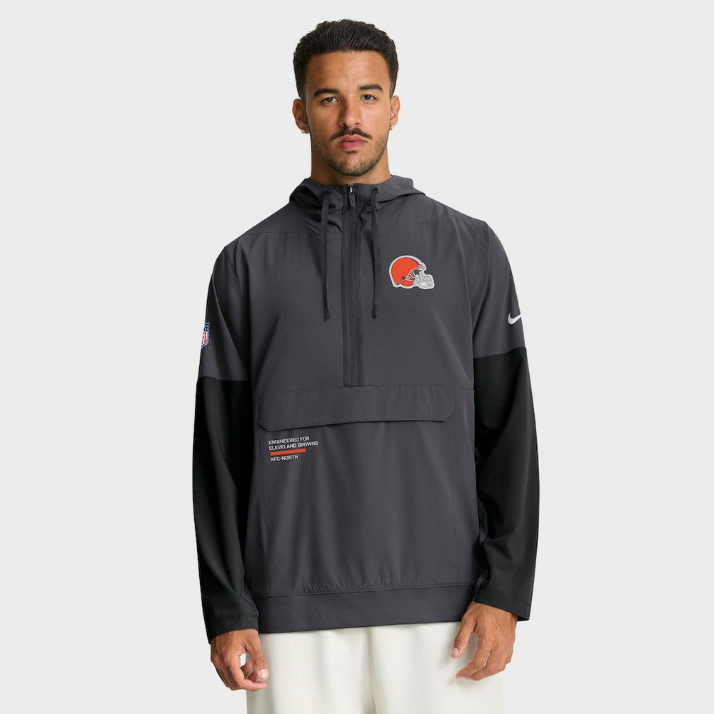 NFL Cleveland Browns Sideline Anorak Half-Zip Hoodie Jacket